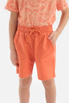 ORANGE SIZE PRINTED SHORT SLEEVE T-SHIRT SHORTS PAJAMAS SUIT