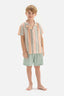 MULTICOLOUR SHIRT COLLAR STRIPED SHORT SLEEVE SHORTS PAJAMA SUIT