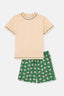 SALMON SHORT SLEEVE T-SHIRT SIZE PRINTED SHORTS PAJAMAS SUIT