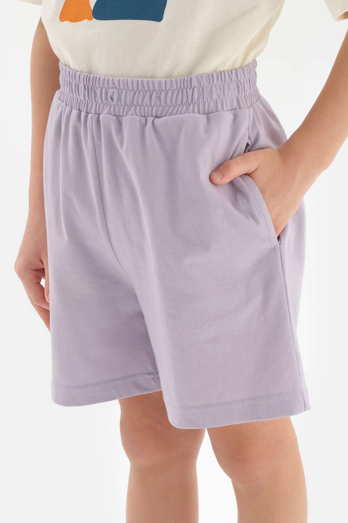 ECRU SLOGAN PRINTED SHORT SLEEVE T-SHIRT SHORTS PAJAMAS SUIT