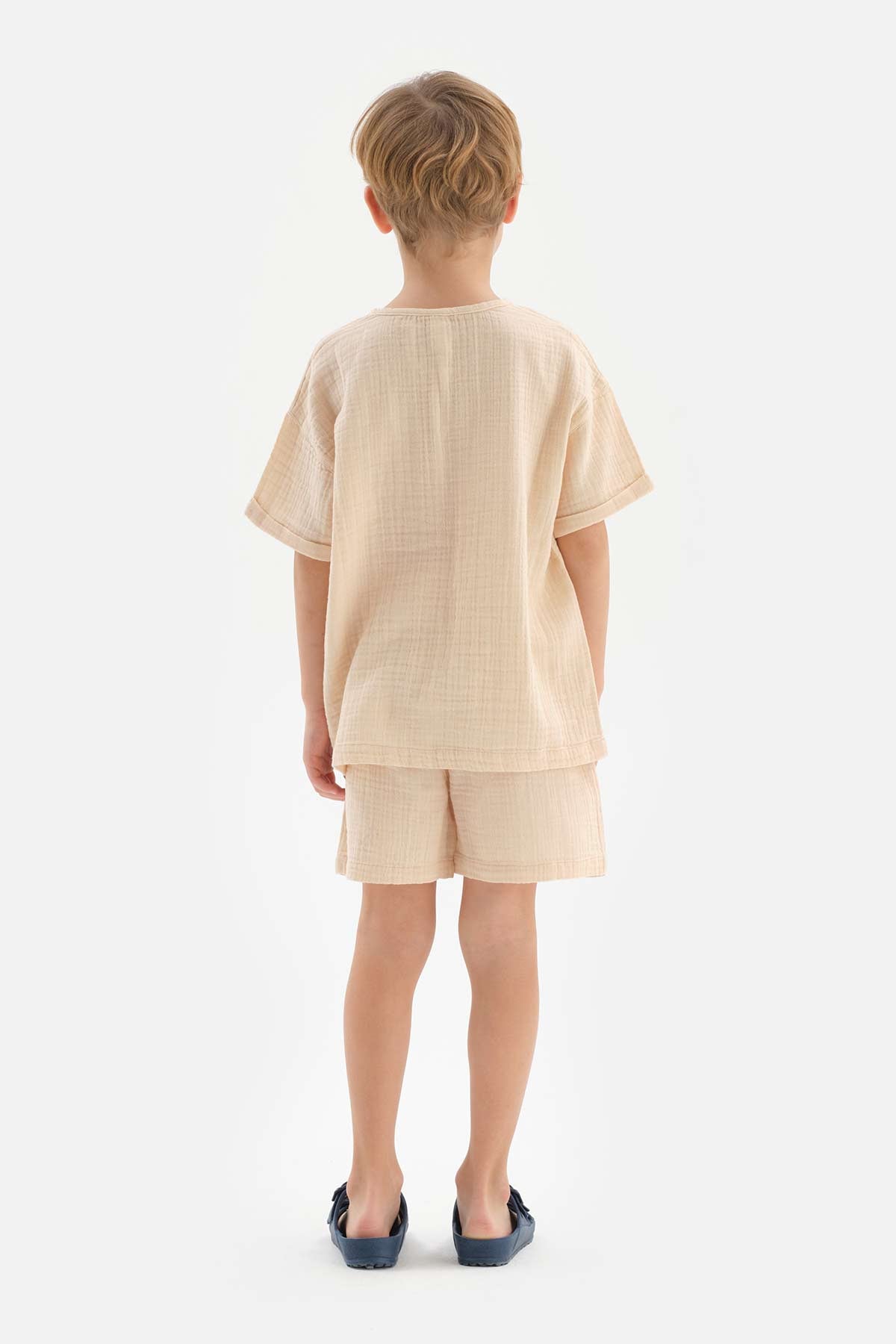 Bej Erkek Çocuk Müslin Şort