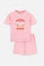 PINK WONDER WOMAN PRINTED SHORT SLEEVE T-SHIRT SHORTS PAJAMAS SUIT