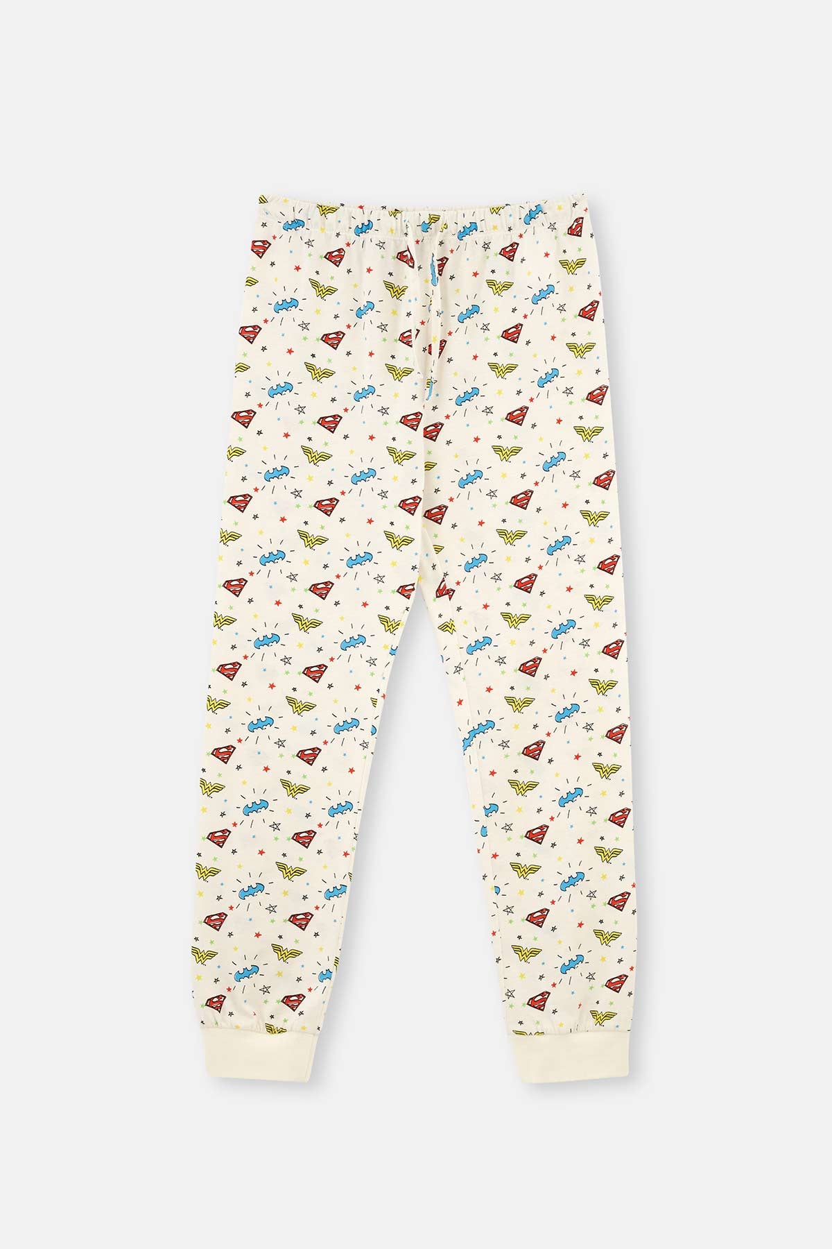 ECRU WONDER WOMAN PRINTED SHORT SLEEVE T-SHIRT PANTS PAJAMAS SUIT