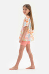MULTICOLOUR CORAL PRINTED SHORT SLEEVE T-SHIRT SHORTS PAJAMAS SUIT