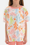 MULTICOLOUR CORAL PRINTED SHORT SLEEVE T-SHIRT SHORTS PAJAMAS SUIT