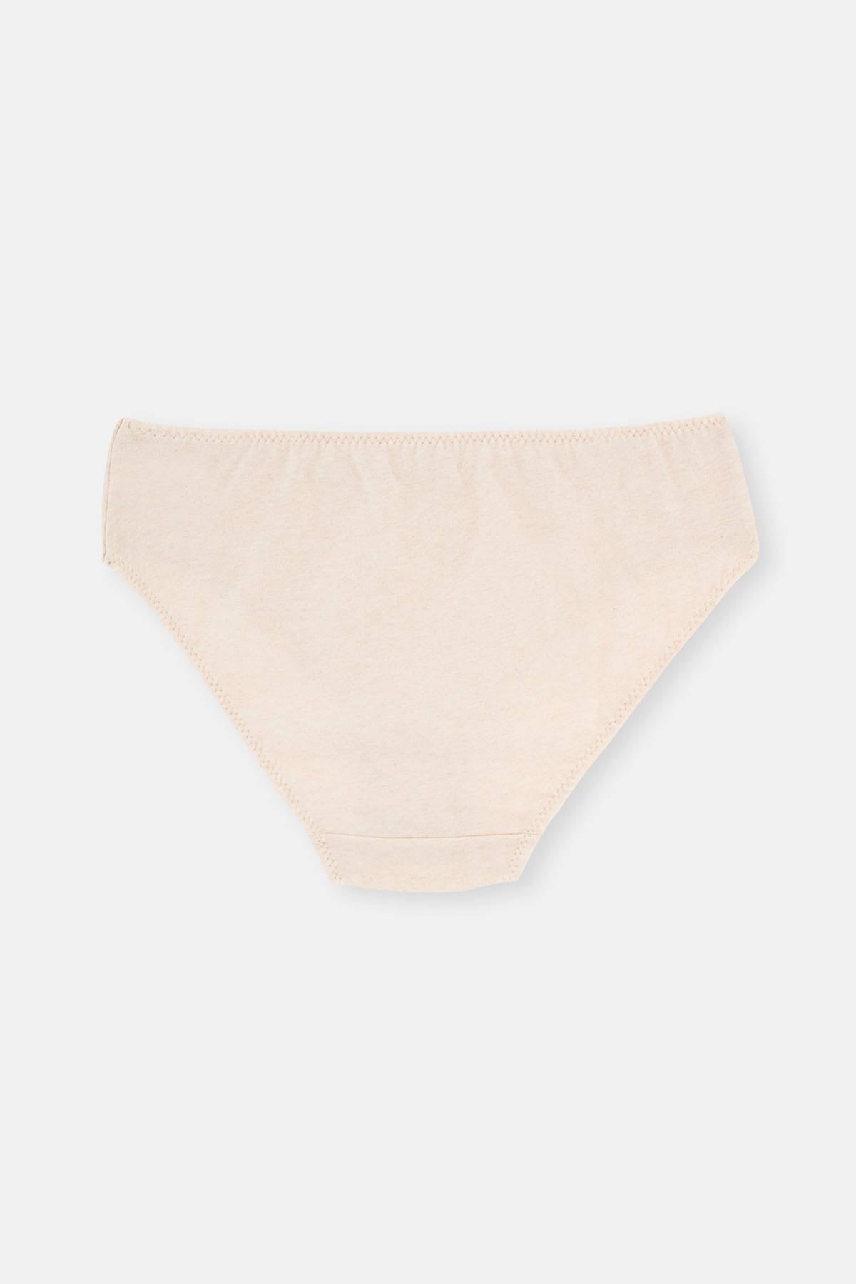 Bej Melanj - Kahve Melanj 3'Lü Kız Çocuk Pamuk Slip