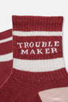 Pembe Kız Çocuk Trouble Maker Çorap 2'Li