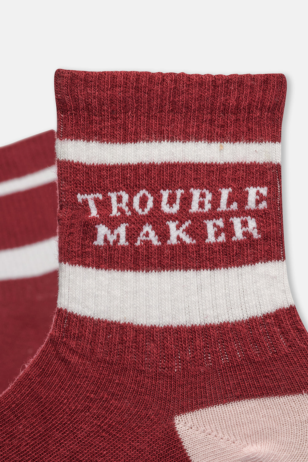 Pembe Kız Çocuk Trouble Maker Çorap 2'Li
