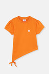 ORANGE LINING DETAILED SHORT SLEEVE T-SHIRT SHORTS PAJAMAS SUIT