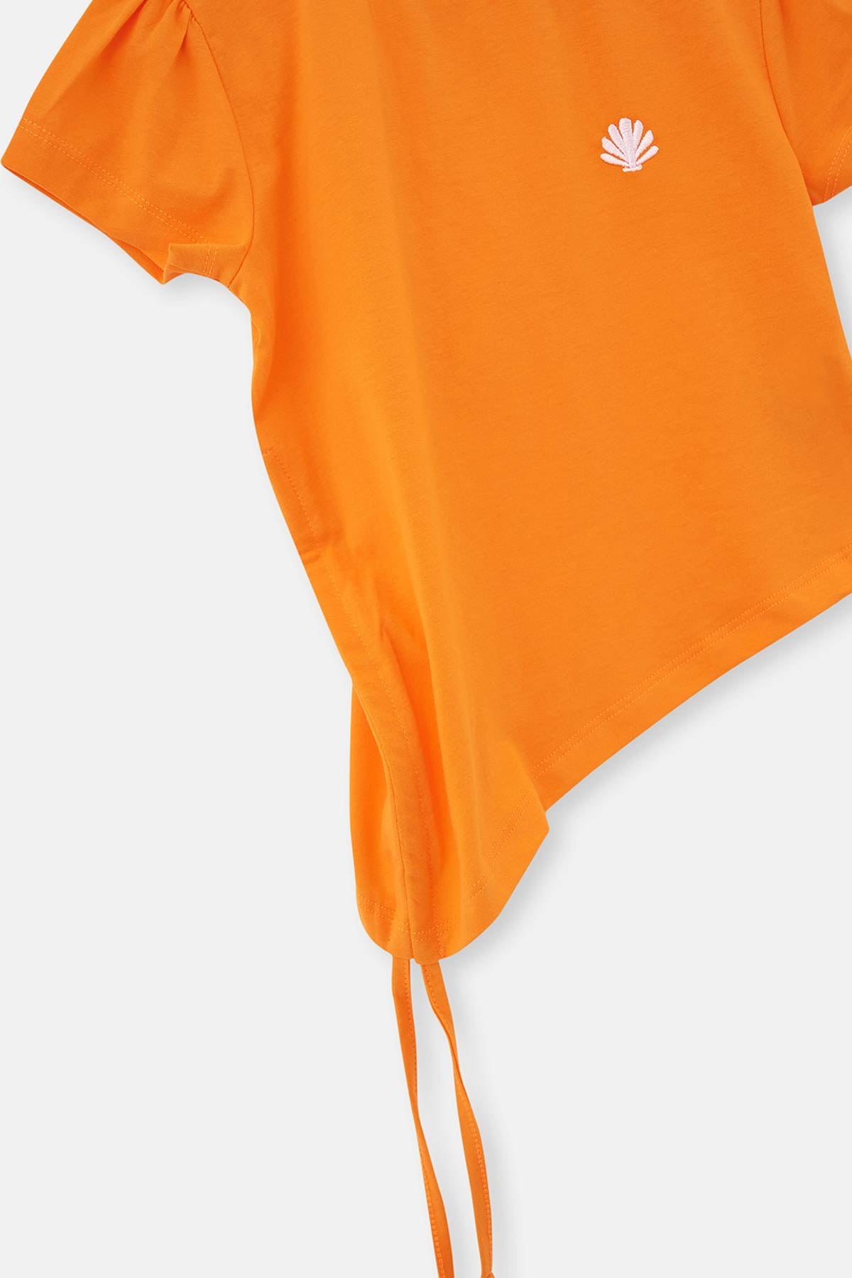 ORANGE LINING DETAILED SHORT SLEEVE T-SHIRT SHORTS PAJAMAS SUIT