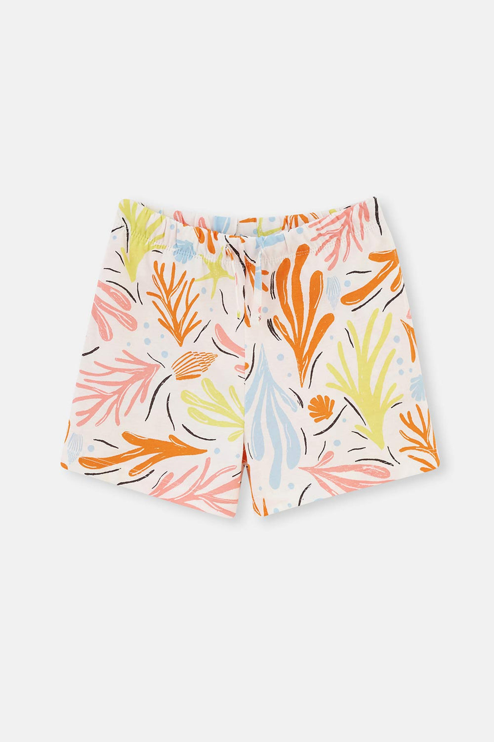 ORANGE LINING DETAILED SHORT SLEEVE T-SHIRT SHORTS PAJAMAS SUIT