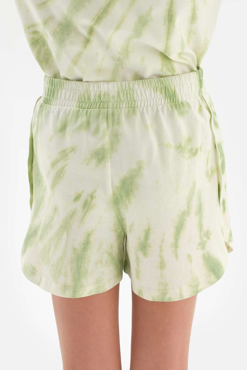 LIGHT GREEEN SIZE PRINTED SHORT SLEEVE T-SHIRT SHORTS PAJAMAS SUIT