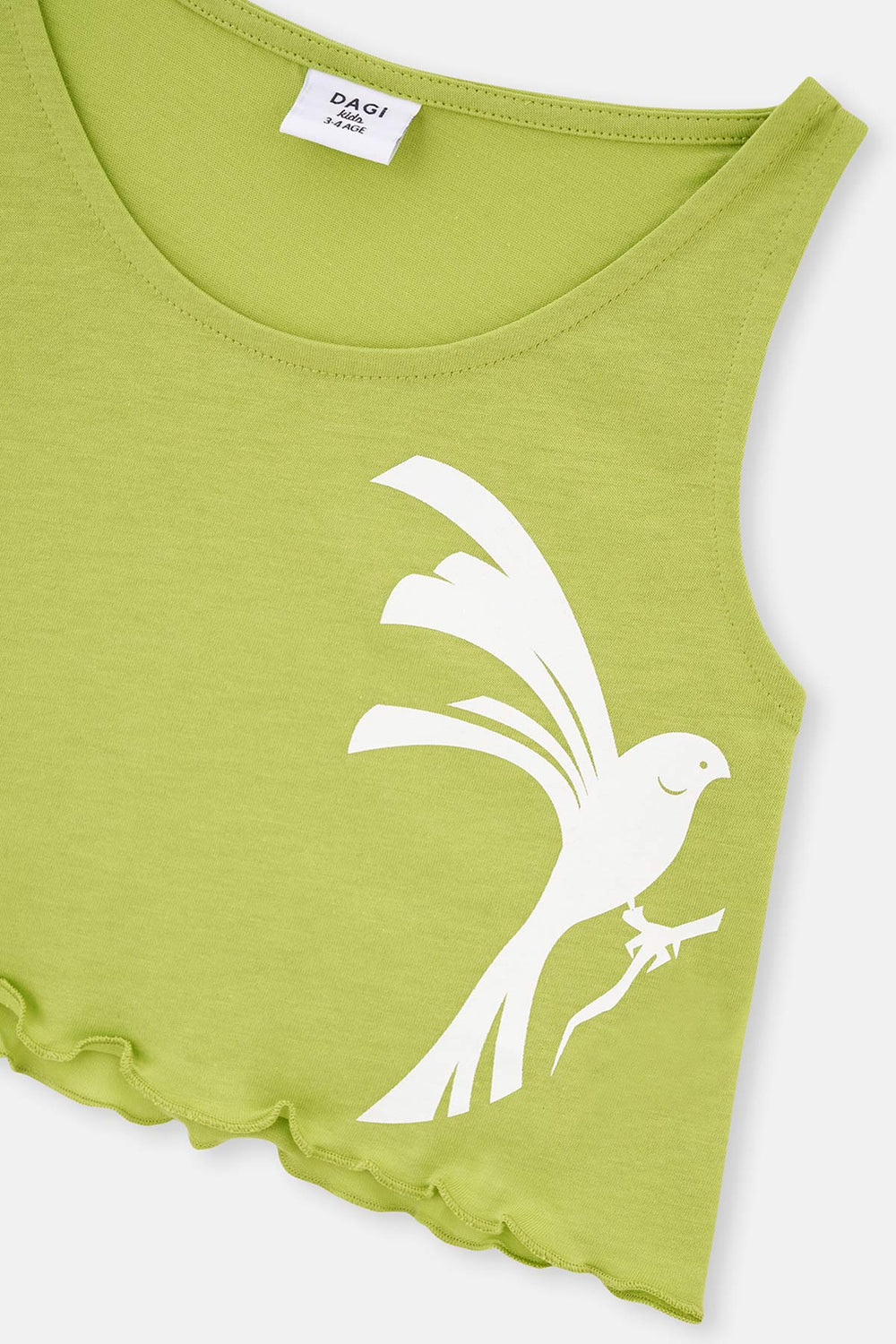 GREEN BIRD PRINT KNITTED TRACKER SHORTS PAJAMAS SUIT