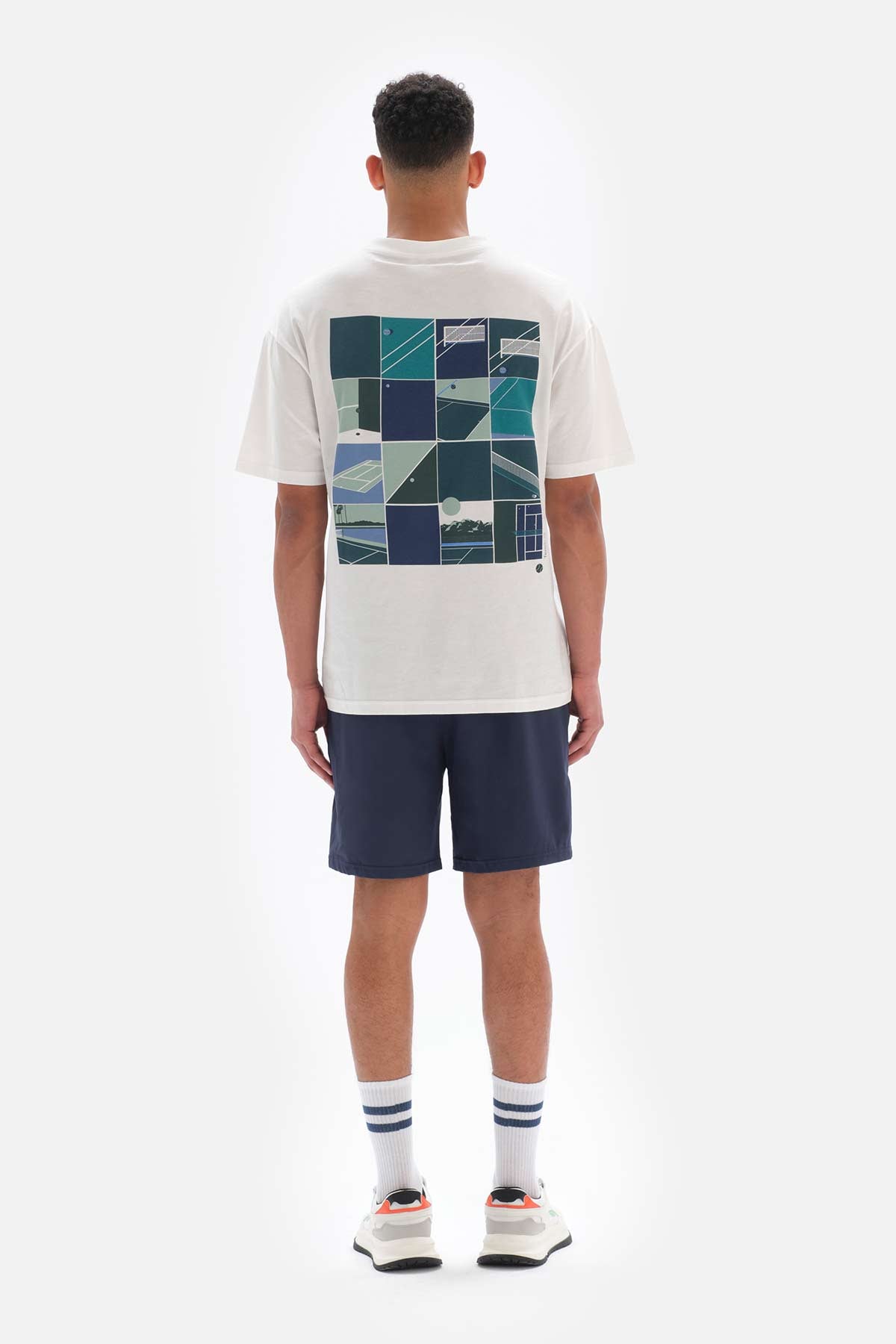 Beyaz Dagi Active Kort Baskılı Pamuklu T-Shirt