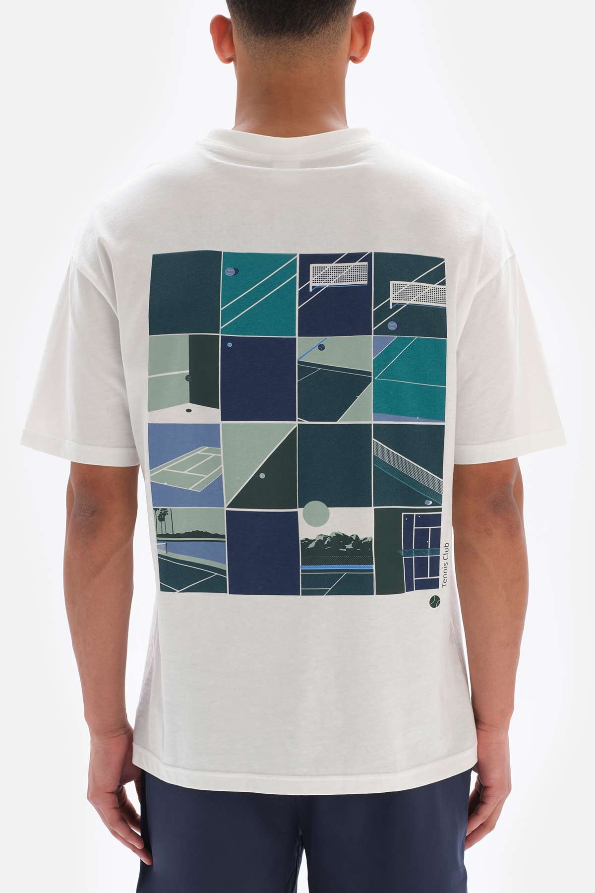 Beyaz Dagi Active Kort Baskılı Pamuklu T-Shirt