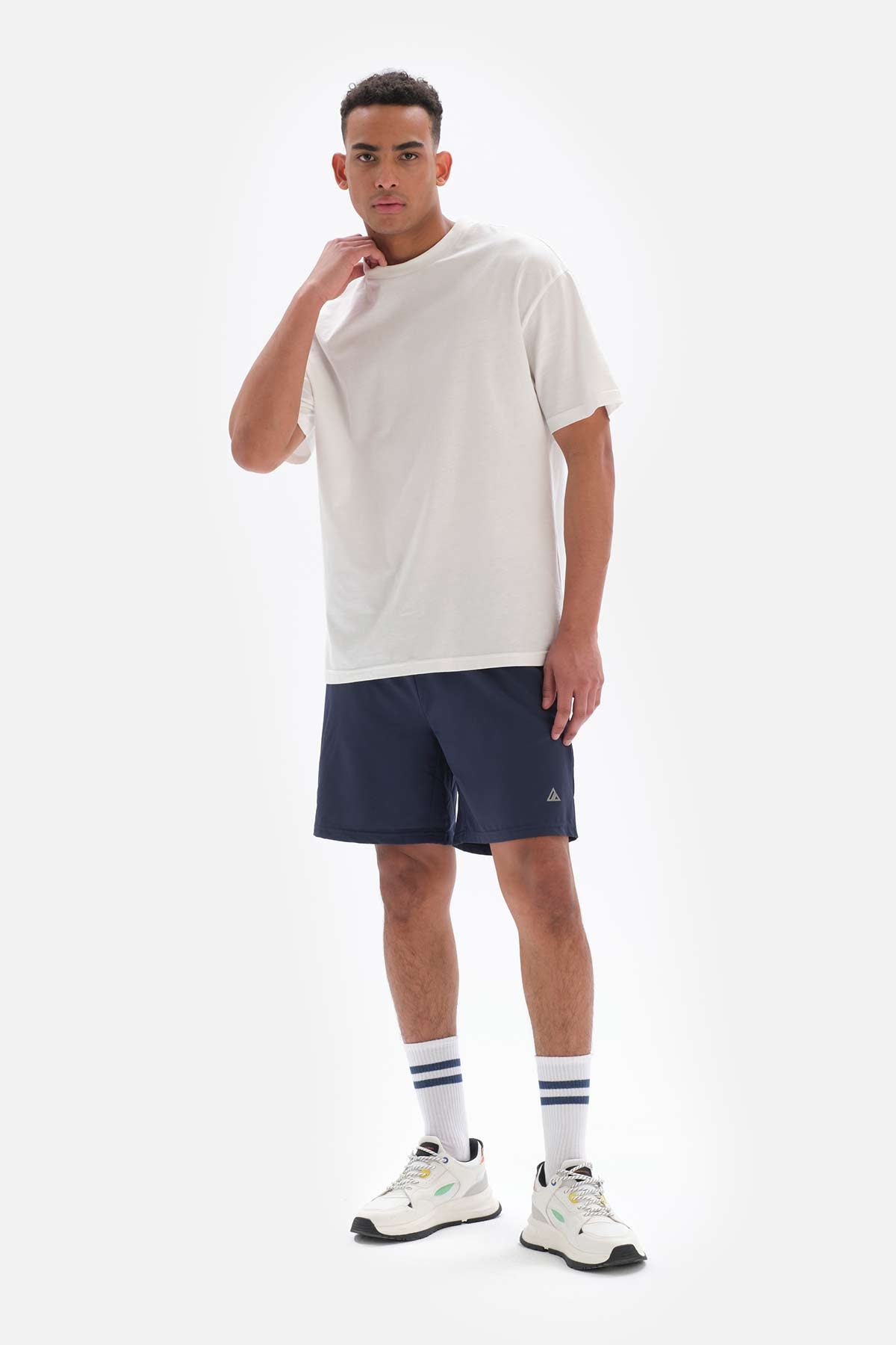 Beyaz Dagi Active Kort Baskılı Pamuklu T-Shirt