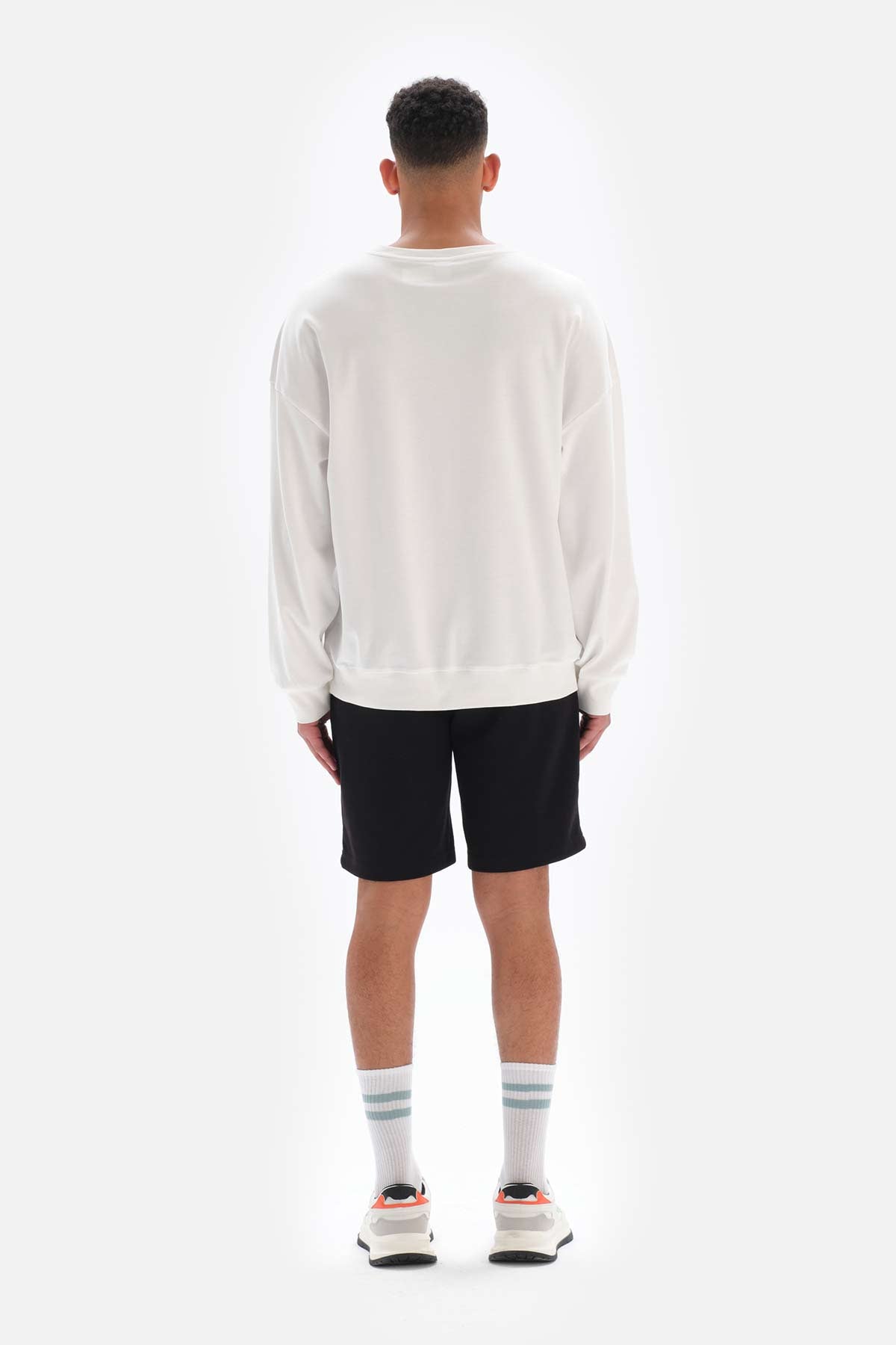 Beyaz Dagi Active is Baskılı Pamuklu Sweatshirt