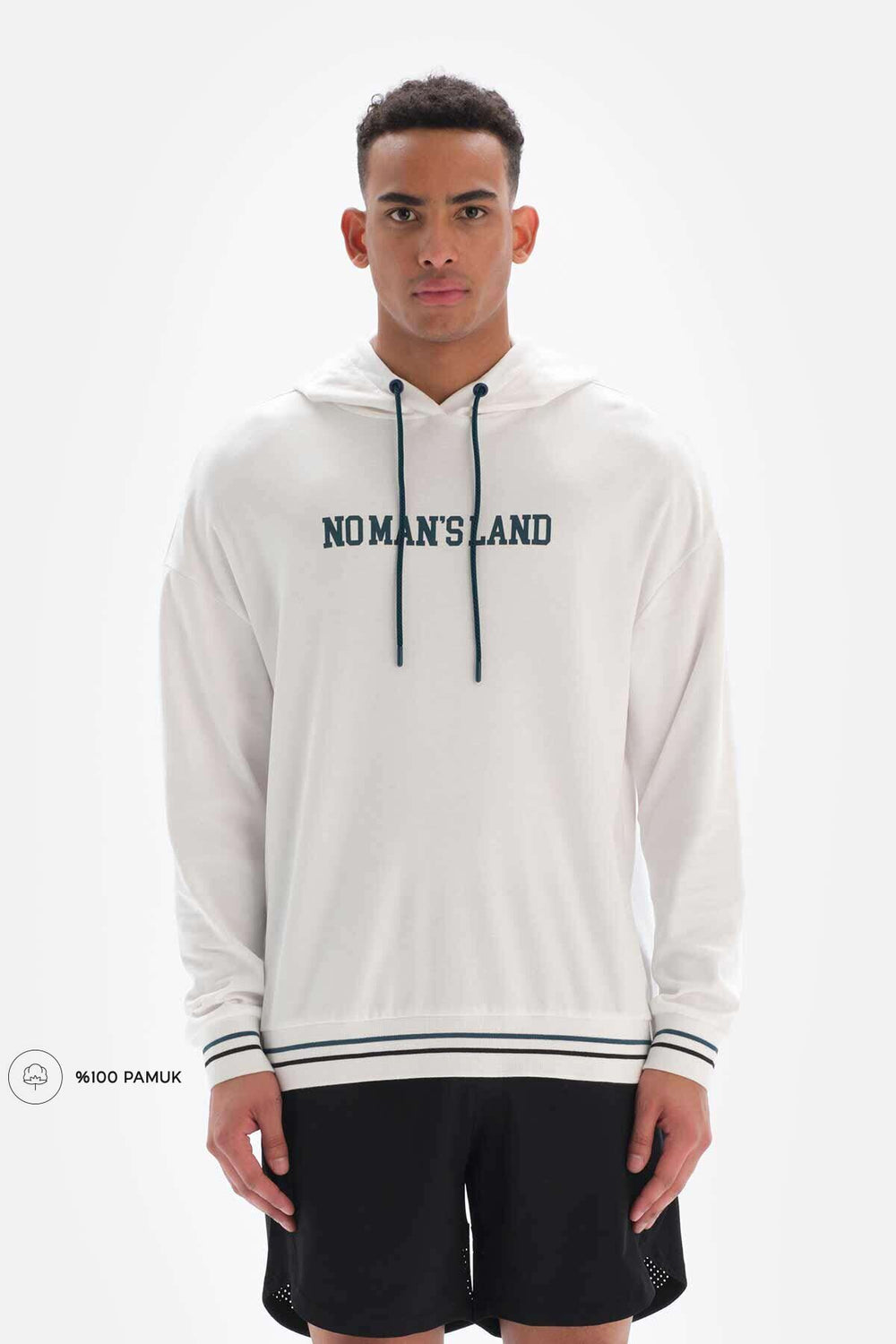 Beyaz Dagi Active Kapüşonlu Pamuklu Sweatshirt