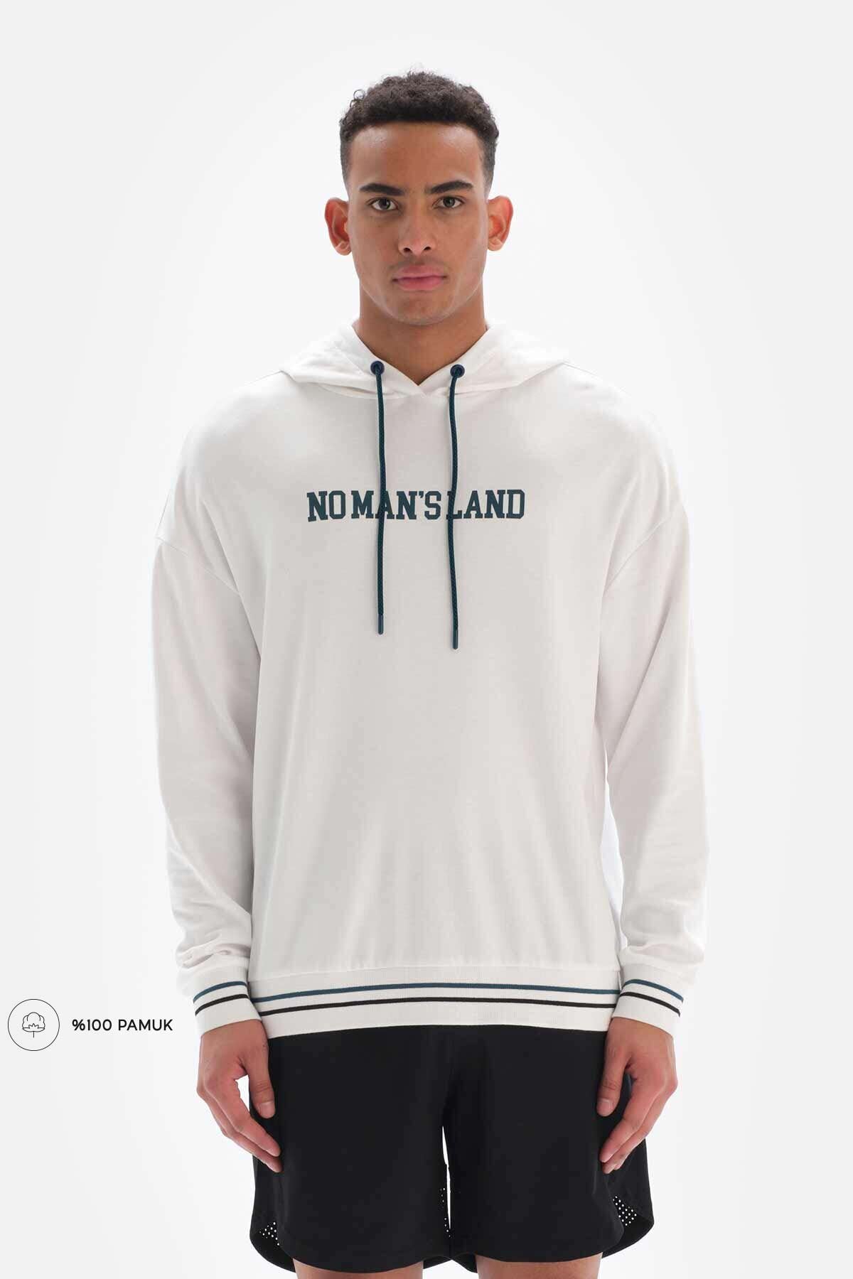 Beyaz Dagi Active Kapüşonlu Pamuklu Sweatshirt