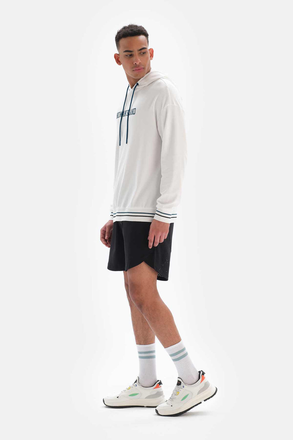 Beyaz Dagi Active Kapüşonlu Pamuklu Sweatshirt