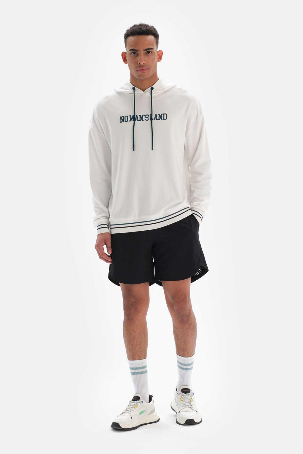 Beyaz Dagi Active Kapüşonlu Pamuklu Sweatshirt