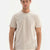 BEIGE CREW-NECK COTTON INTERLOCK SHORT SLEEVE T-SHIRT