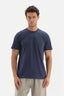 NAVY CREW-NECK COTTON INTERLOCK SHORT SLEEVE T-SHIRT