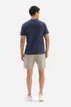 NAVY CREW-NECK COTTON INTERLOCK SHORT SLEEVE T-SHIRT