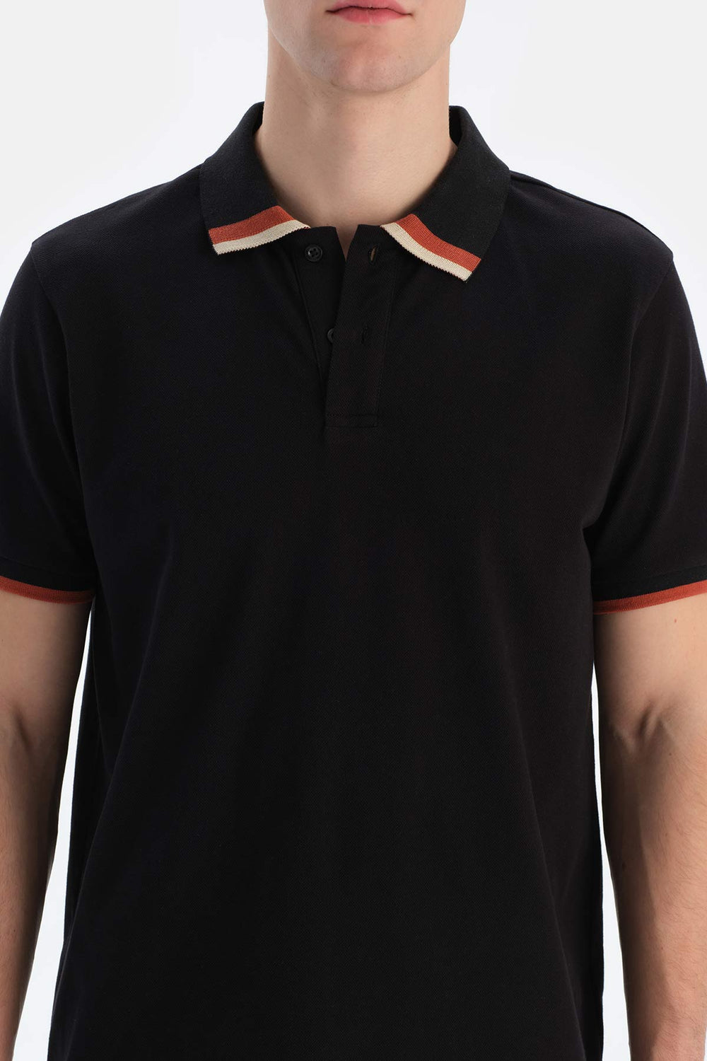 Siyah Polo Yaka Pike Tişört