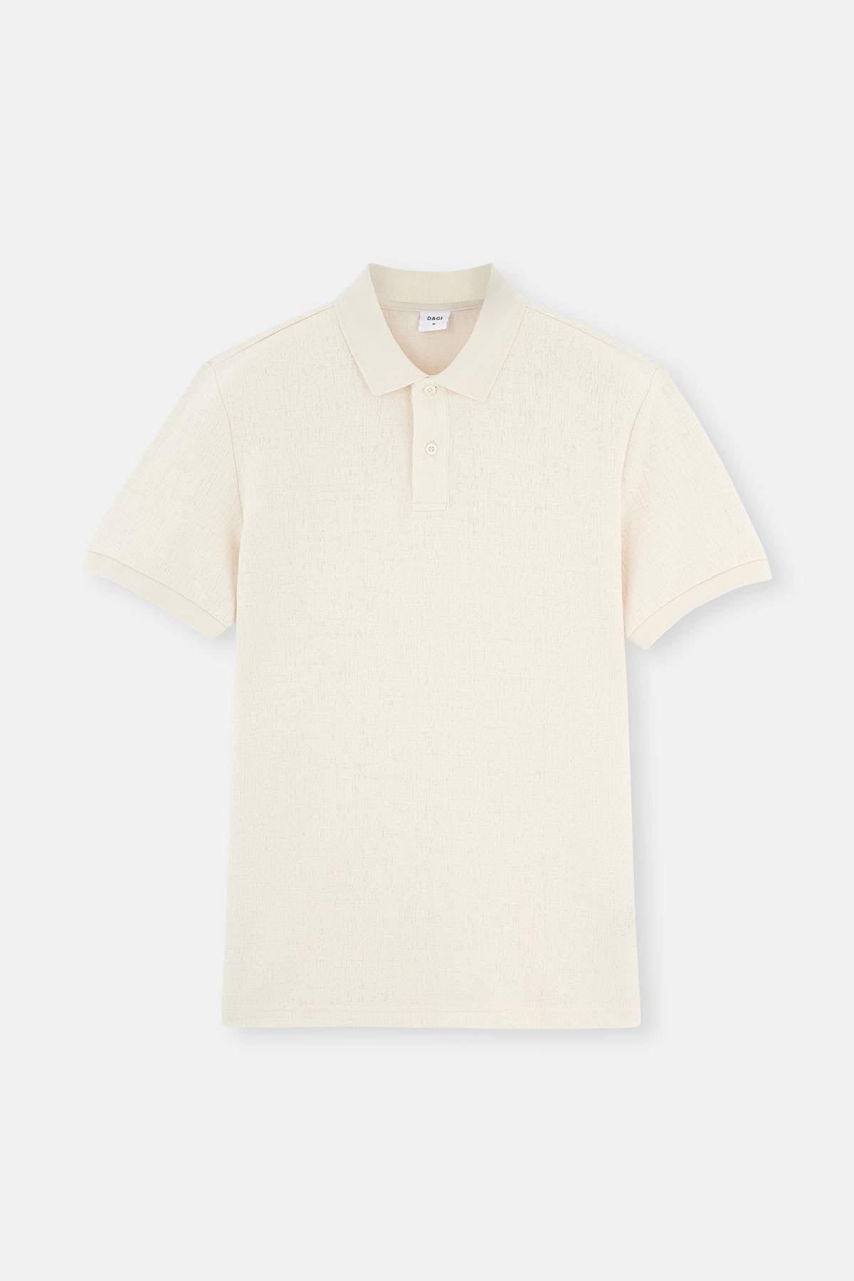 ECRU SPRAY JACQUARD POLO T-SHIRT