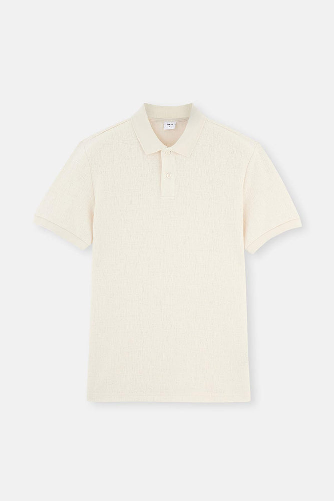 ECRU SPRAY JACQUARD POLO T-SHIRT