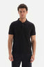BLACK SPRAY JACQUARD POLO T-SHIRT