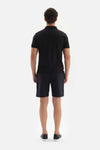 BLACK SPRAY JACQUARD POLO T-SHIRT