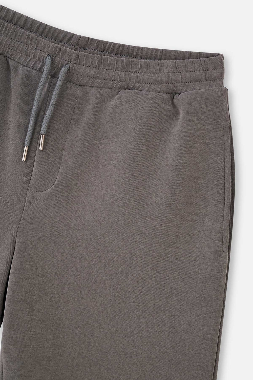 GREY MODAL ELASTIC WAIST BACK POCKET DETAILED SHORTS