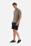 BLACK MODAL ELASTIC WAIST BACK POCKET DETAILED SHORTS