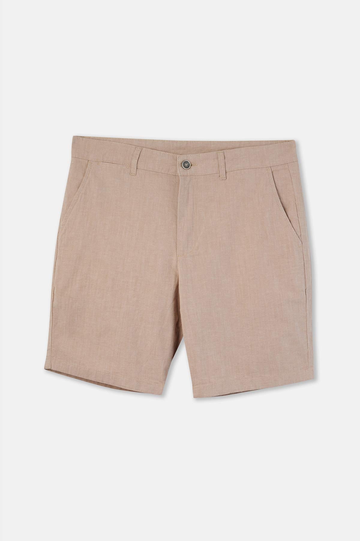 Bej Dokuma Şort