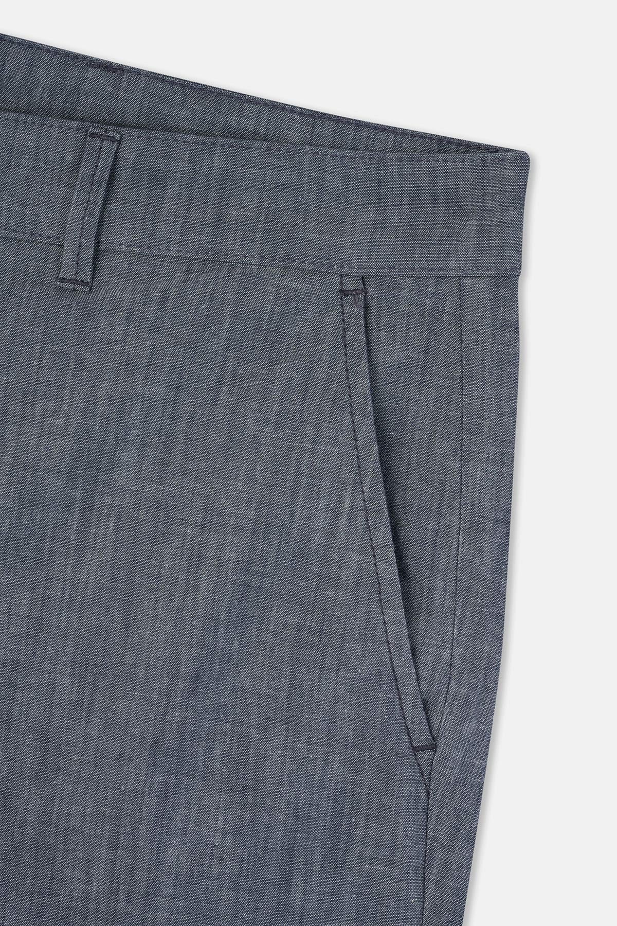 Lacivert Dokuma Şort