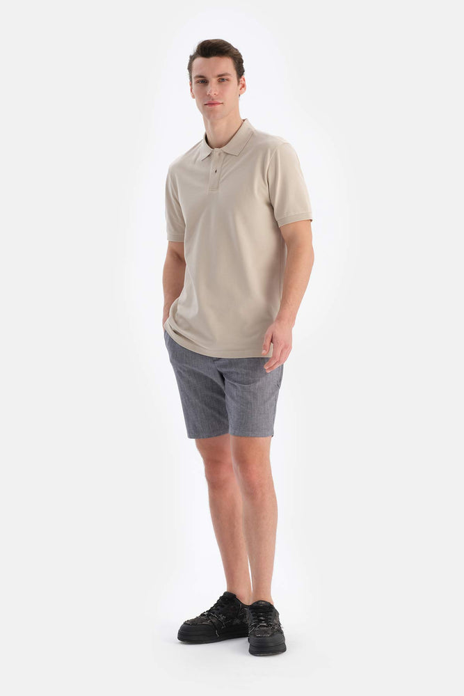 Lacivert Dokuma Şort