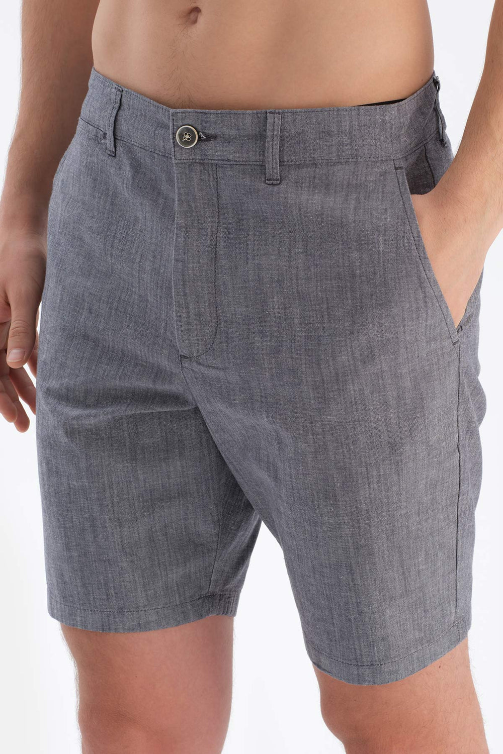 Lacivert Dokuma Şort