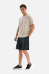 KHAKI FAKE CUPRO TWO THREAD SHORTS