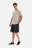 KHAKI FAKE CUPRO TWO THREAD SHORTS