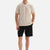 BLACK FAKE CUPRO TWO THREAD SHORTS