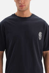 NAVY CREW-NECK PATTERNED KNITTED PAJAMAS
