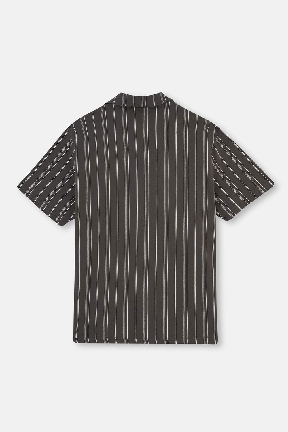ANTHRACITE SHIRT COLLAR STRIPED KNITTED PAJAMAS SUIT