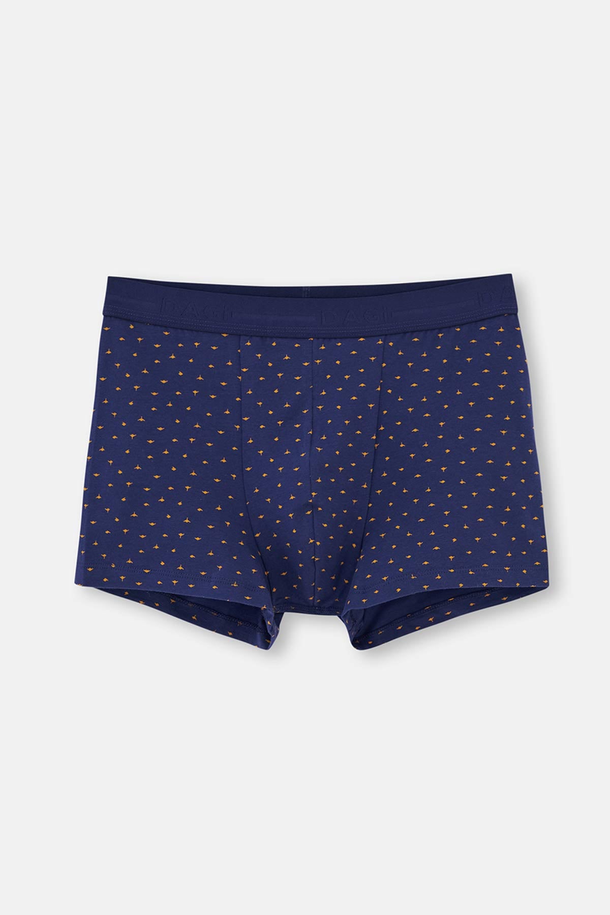 Lacivert Pamuk Desenli Boxer