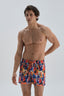 Turuncu Micro Kısa Yelken Desenli Deniz Şortu