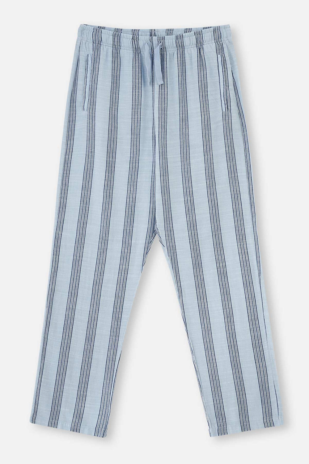 LIGHT BLUE WOVEN STRIPED PANTS