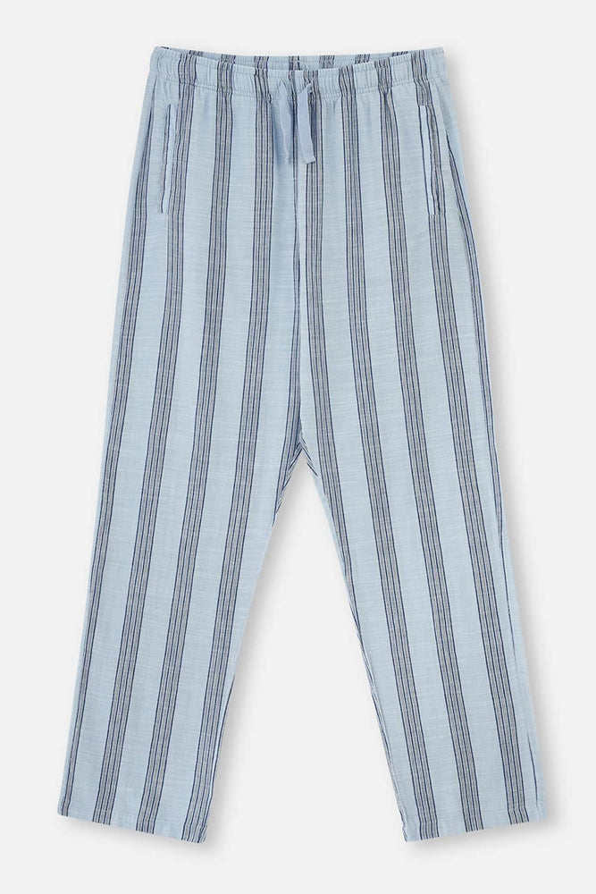 LIGHT BLUE WOVEN STRIPED PANTS