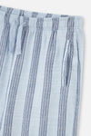LIGHT BLUE WOVEN STRIPED PANTS