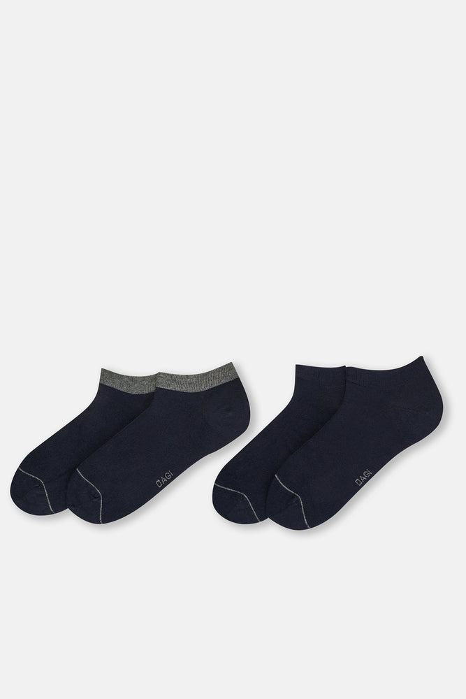 Koyu Indigo Erkek 2'Li Patik Çorap